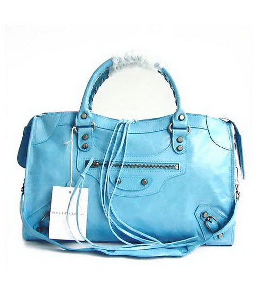 Balenciaga City_Sky pelle blu